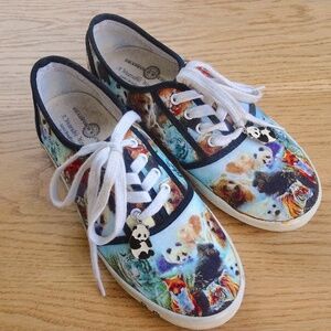 Bradford Exchange Wild Animal Canvas Sneakers w/ Panda Charms - US Womens's 8.5
